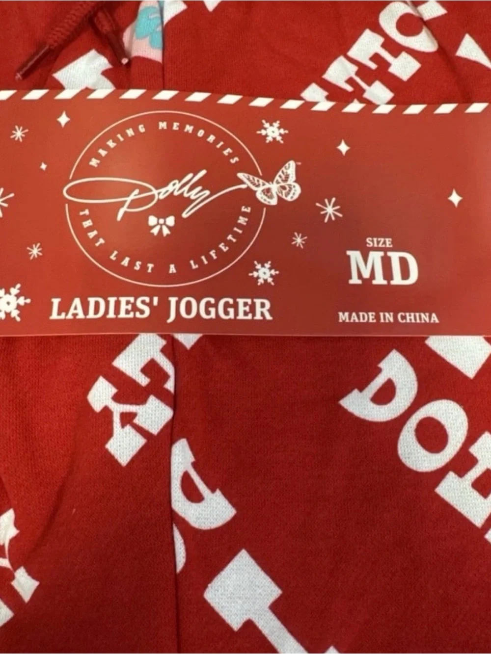 DOLLY Parton Red Pajama Pants Jogger Set Sweatshirt & Joggers Dollywood